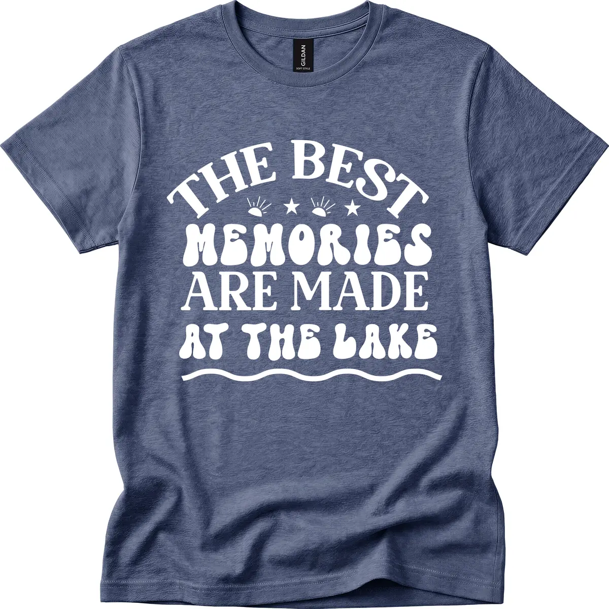 The Best Memories Are Made At The Lake T-Shirt in Heather Navy