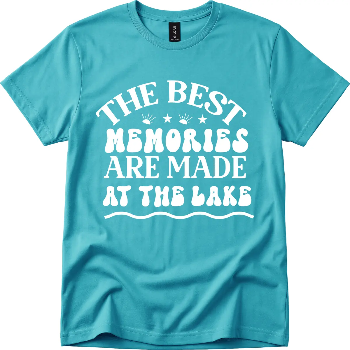 The Best Memories Are Made At The Lake T-Shirt in Tropical Blue