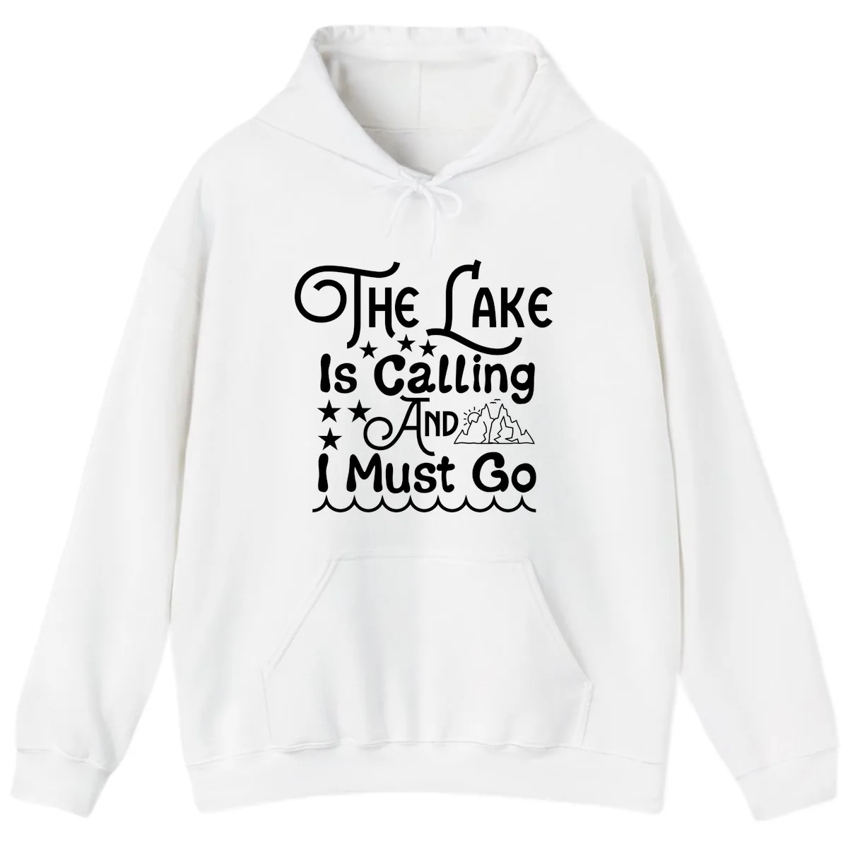 The Lake Is Calling And I Must Go Hoodie in White