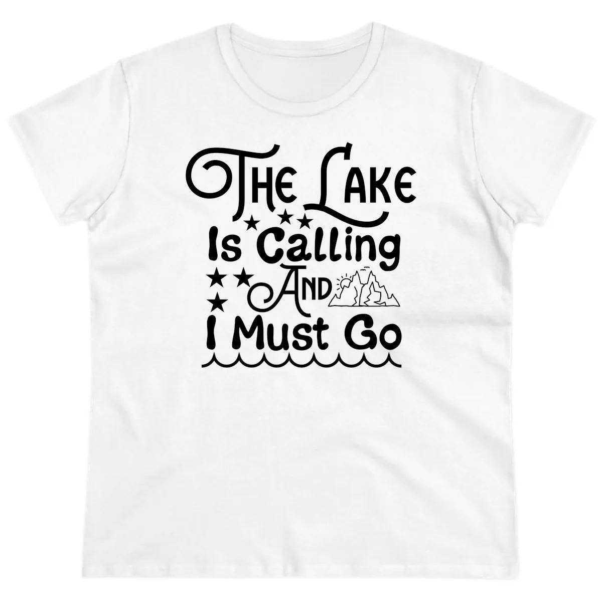 The Lake Is Calling And I Must Go Ladies Tee in White