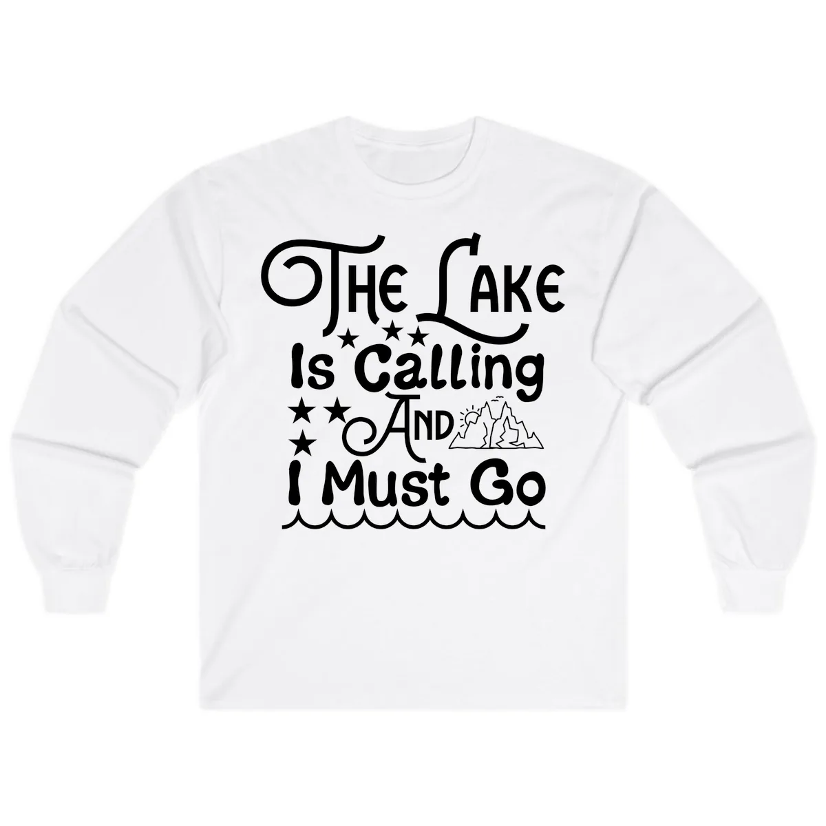 The Lake Is Calling And I Must Go Long Sleeve in White