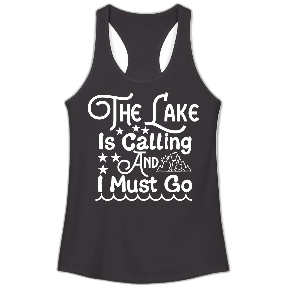 The Lake Is Calling And I Must Go Ladies Tank in Black