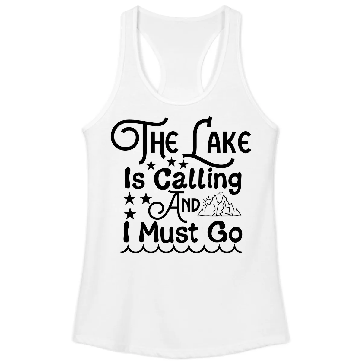 The Lake Is Calling And I Must Go Ladies Tank in White