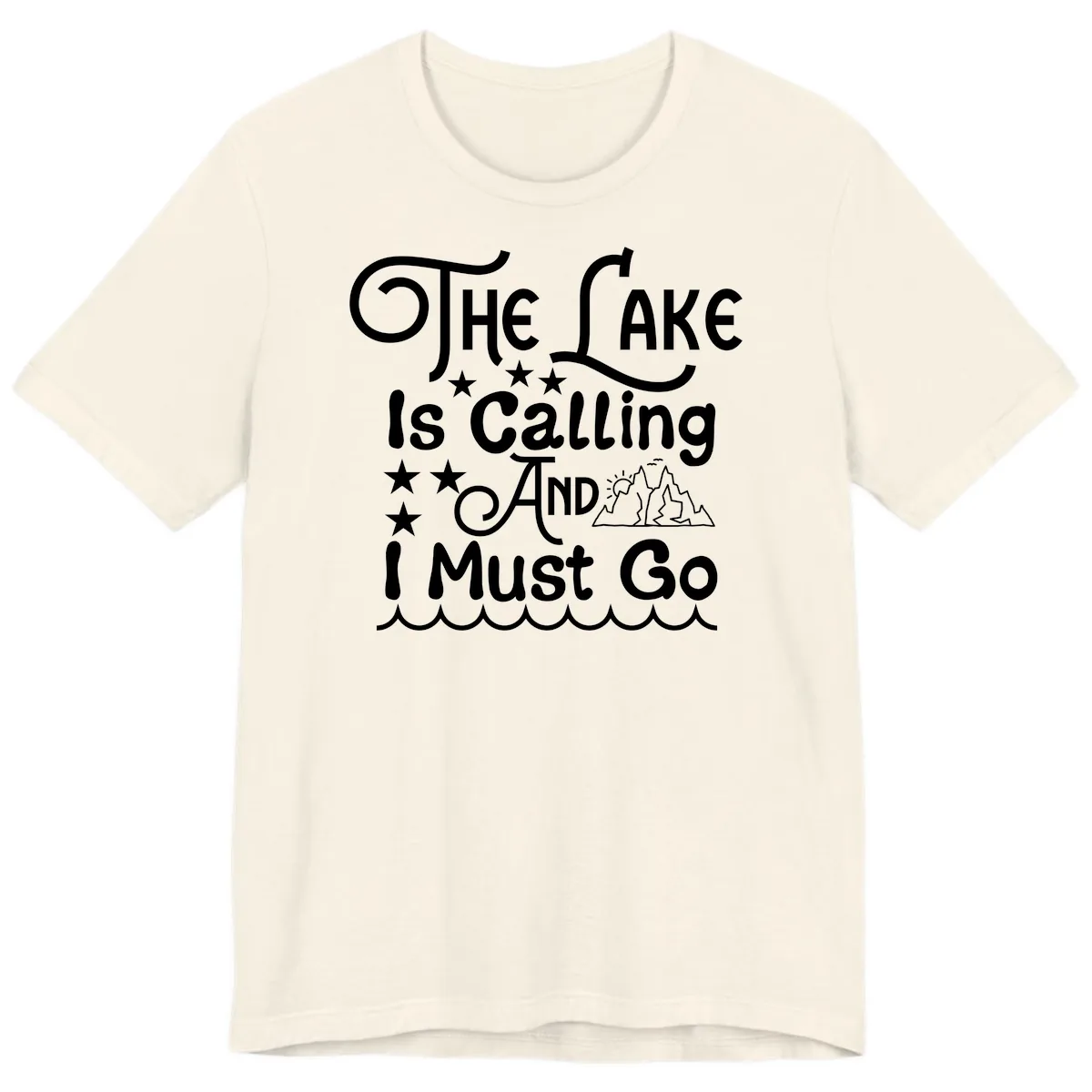 The Lake Is Calling And I Must Go Premium T-Shirt in Natural