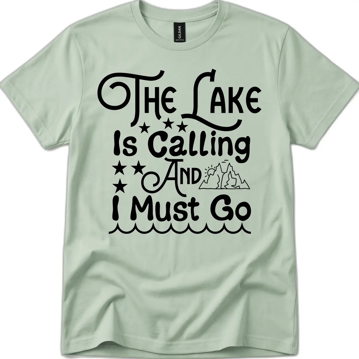 The Lake Is Calling And I Must Go T-Shirt in Sage
