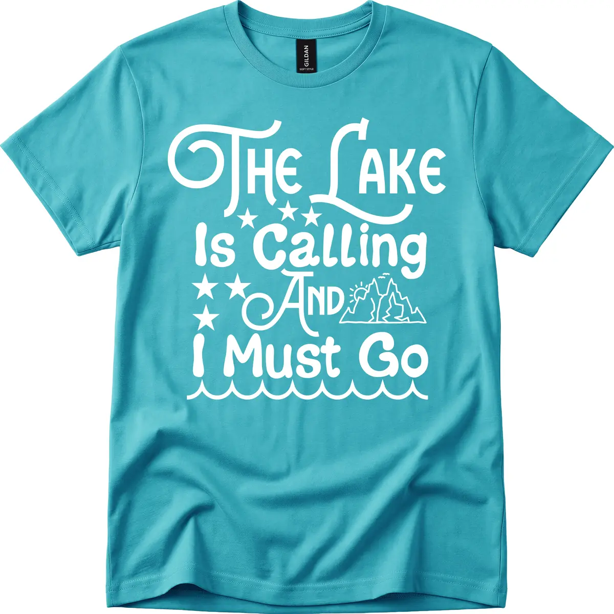 The Lake Is Calling And I Must Go T-Shirt in Tropical Blue