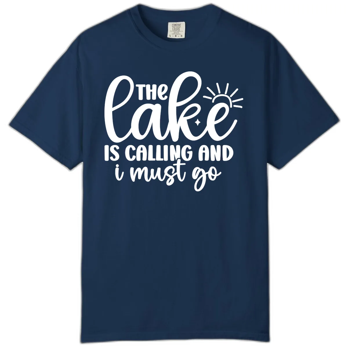 The Lake Is Calling And I Must Go Comfort Color in Navy