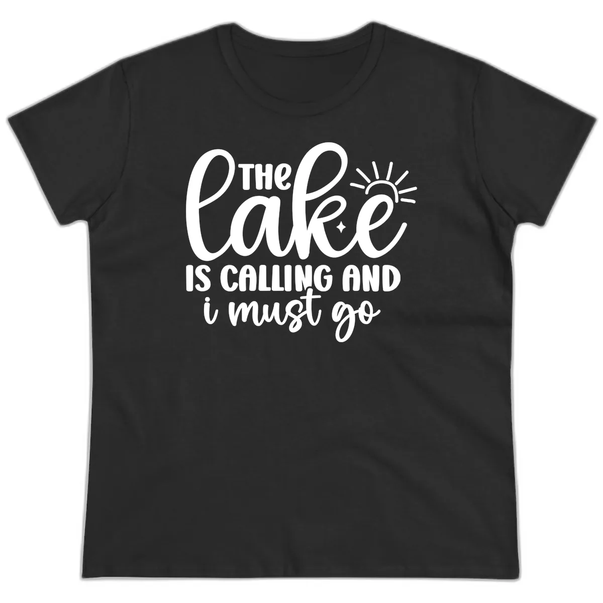 The Lake Is Calling And I Must Go Ladies Tee in Black