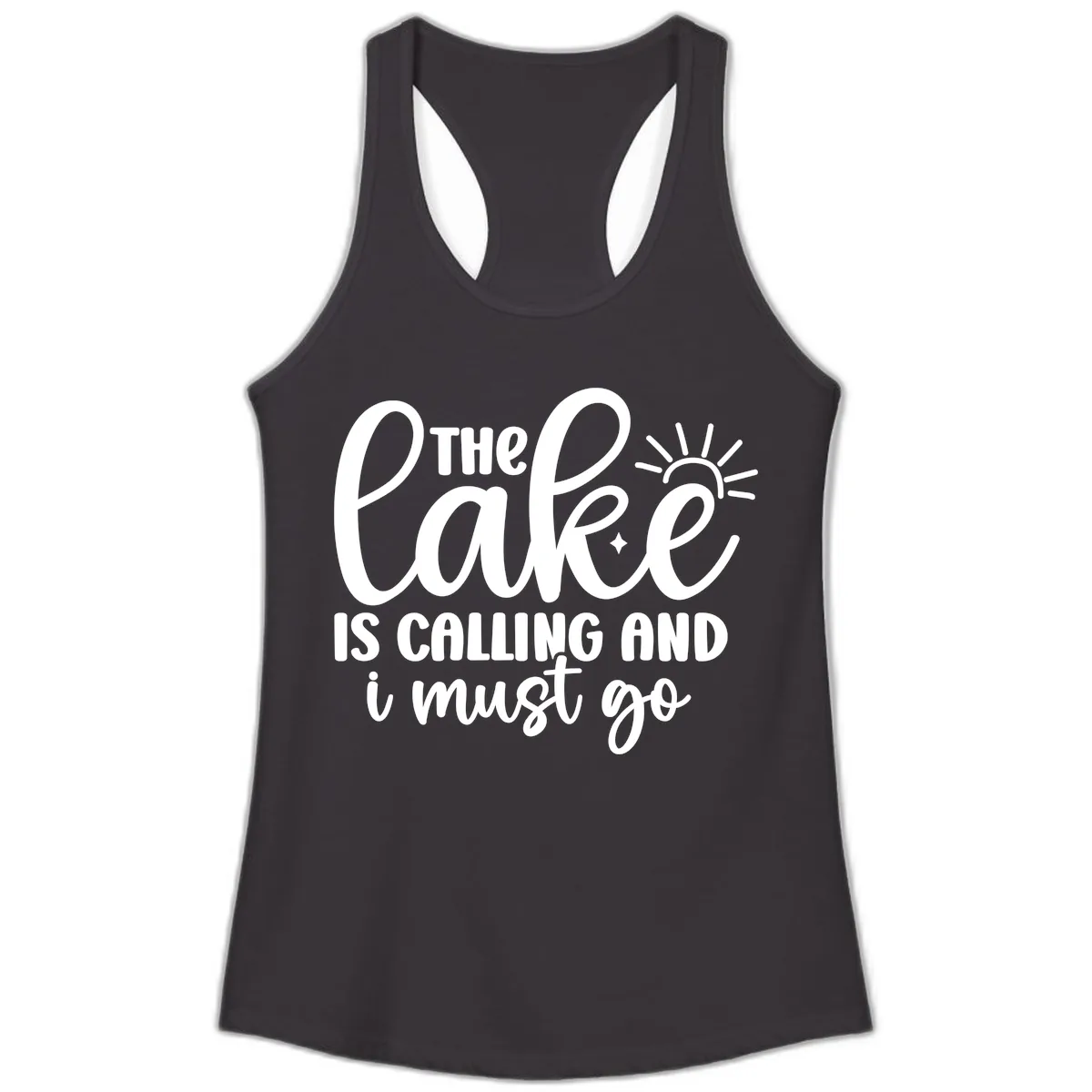 The Lake Is Calling And I Must Go Ladies Tank in Black