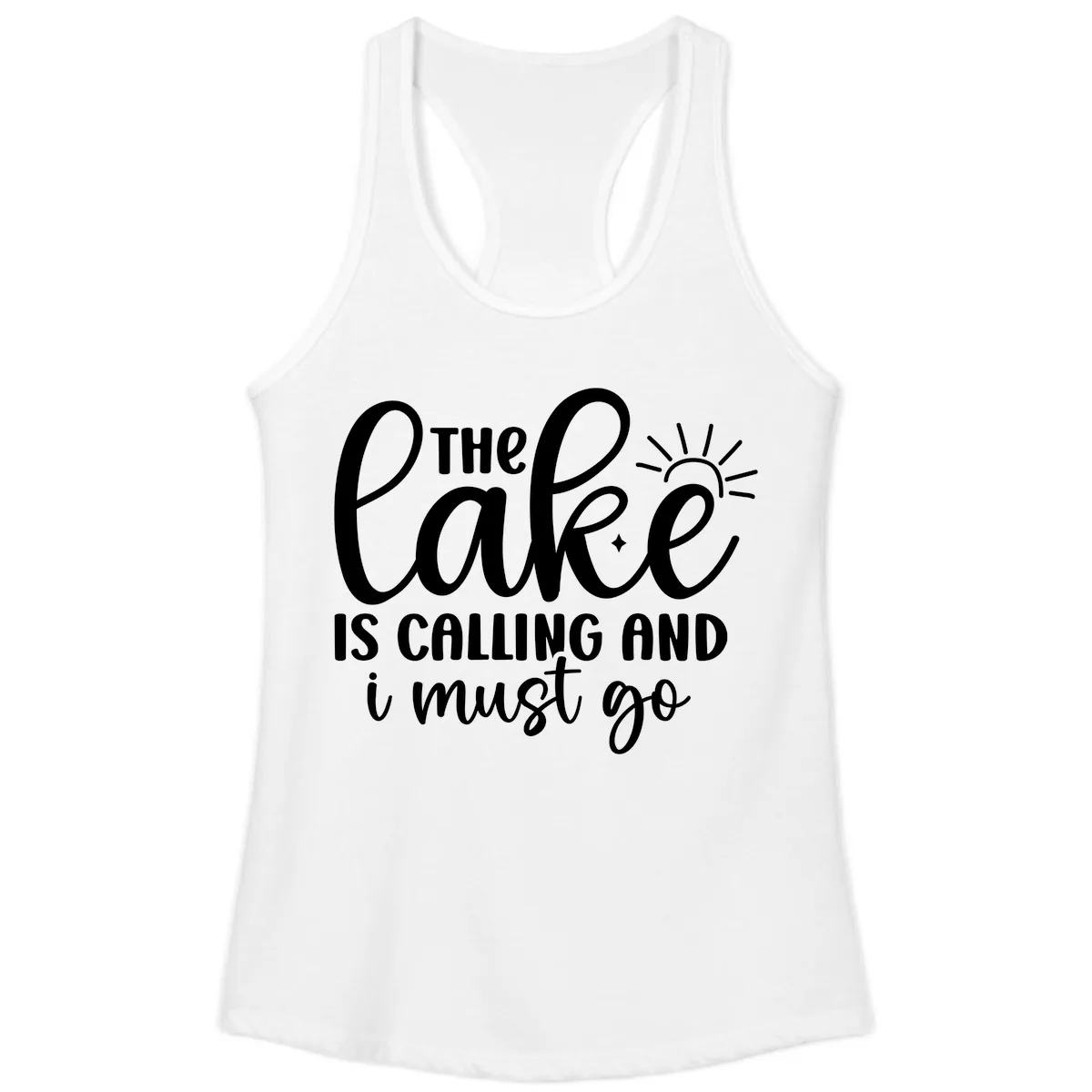The Lake Is Calling And I Must Go Ladies Tank in White