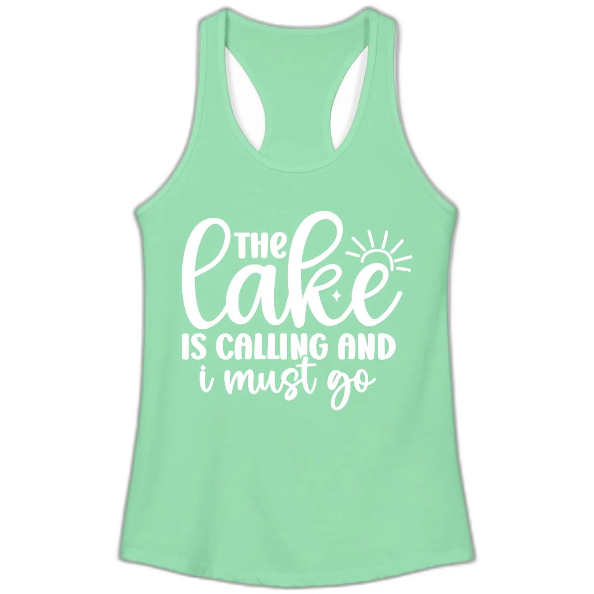 The Lake Is Calling And I Must Go Ladies Tank in Solid Mint