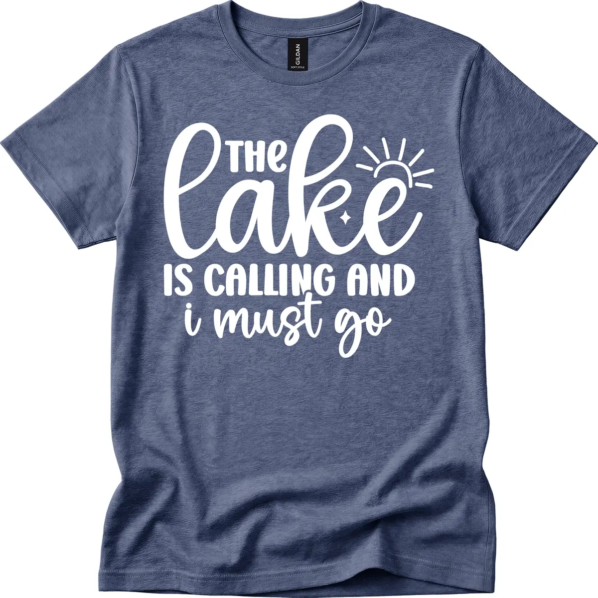 The Lake Is Calling And I Must Go T-Shirt in Heather Navy