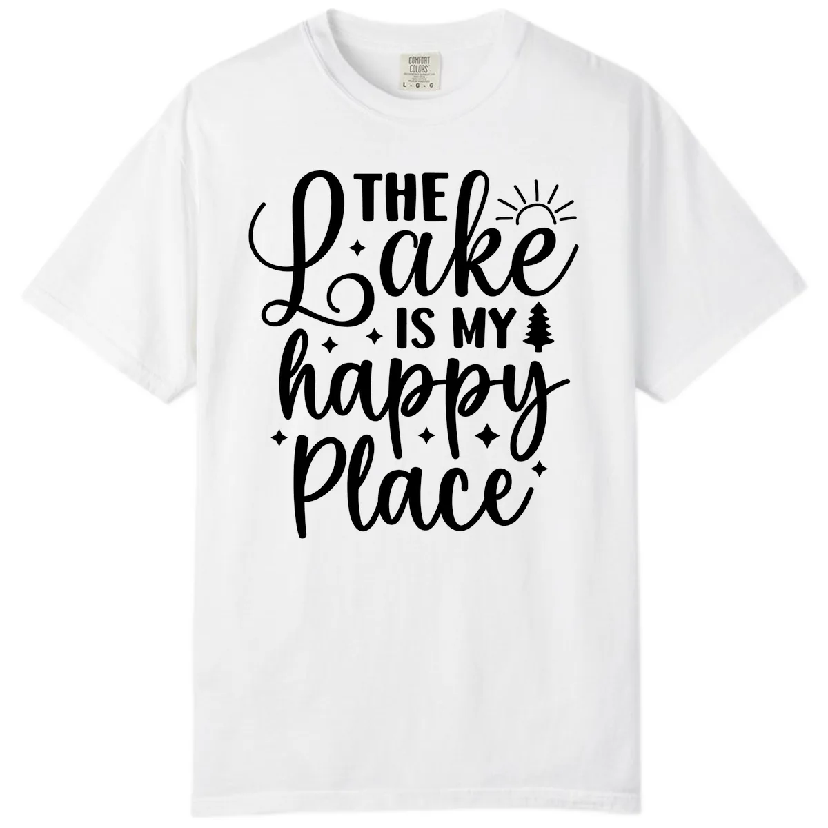 The Lake Is My Happy Place Comfort Color in White