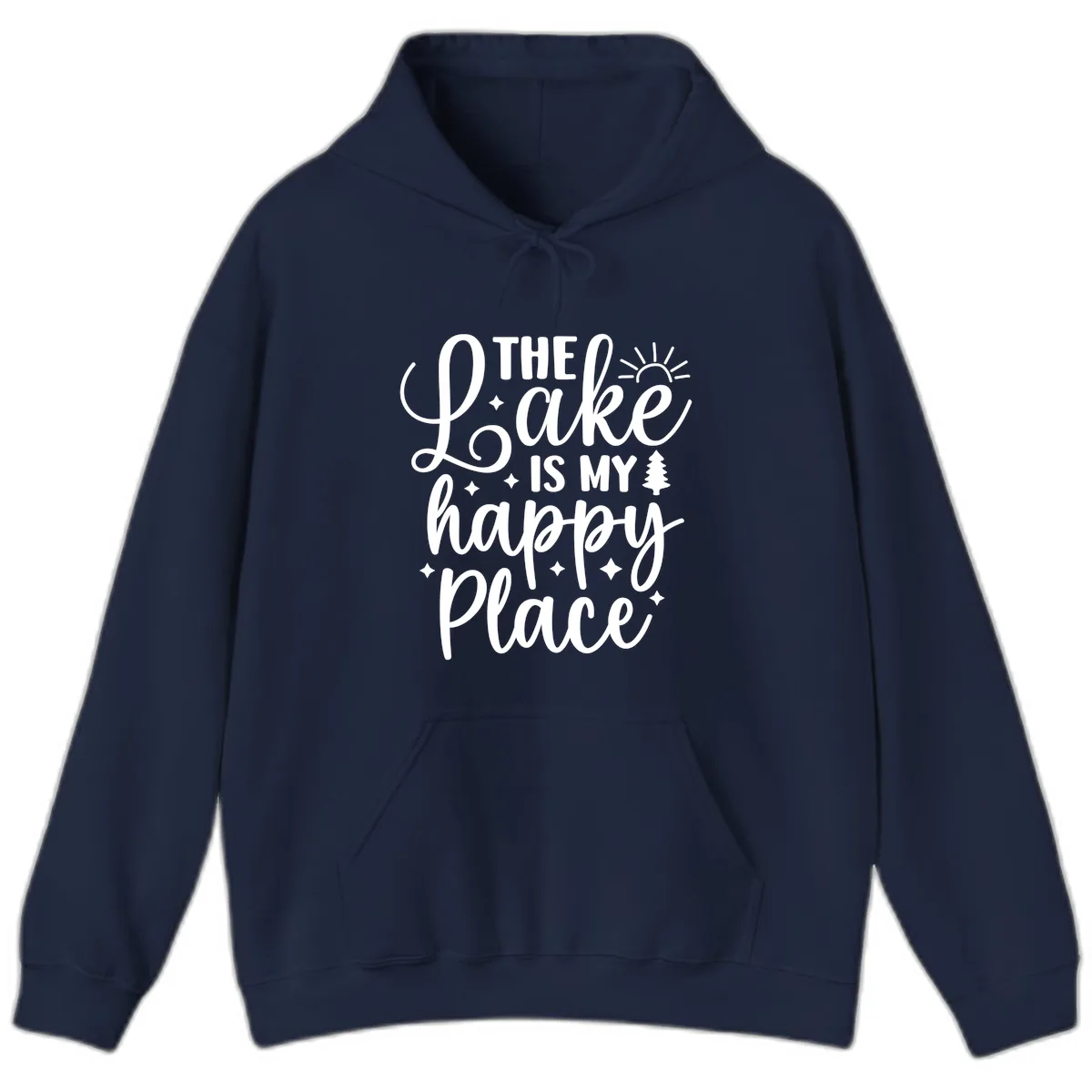 The Lake Is My Happy Place Hoodie in Navy