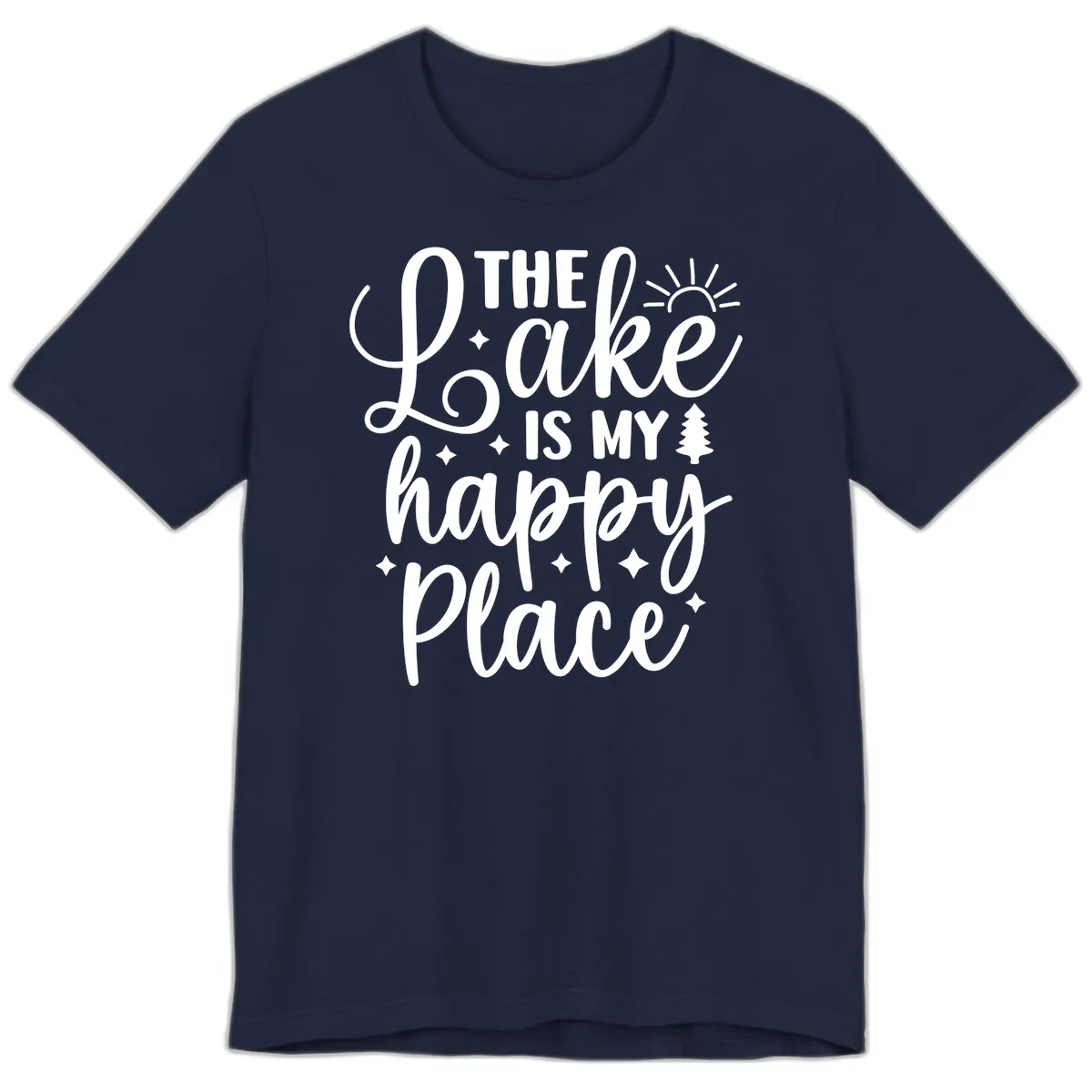 The Lake Is My Happy Place Premium T-Shirt in Navy
