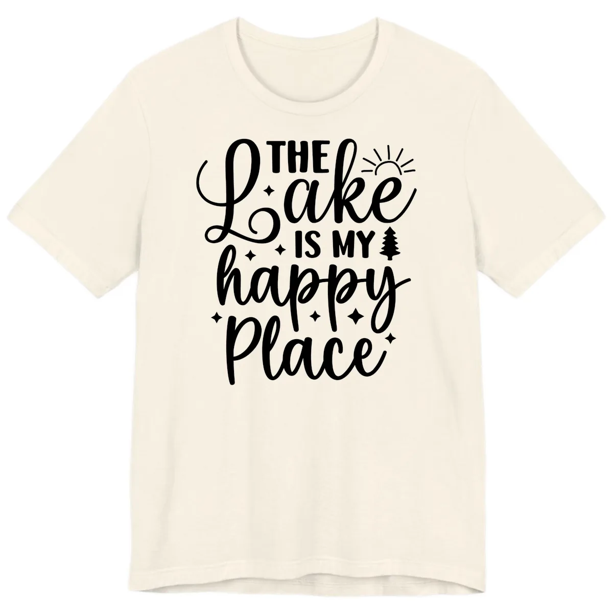 The Lake Is My Happy Place Premium T-Shirt in Natural