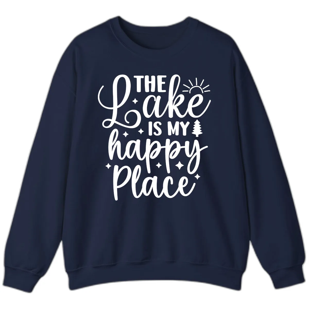 The Lake Is My Happy Place Sweatshirt in Navy