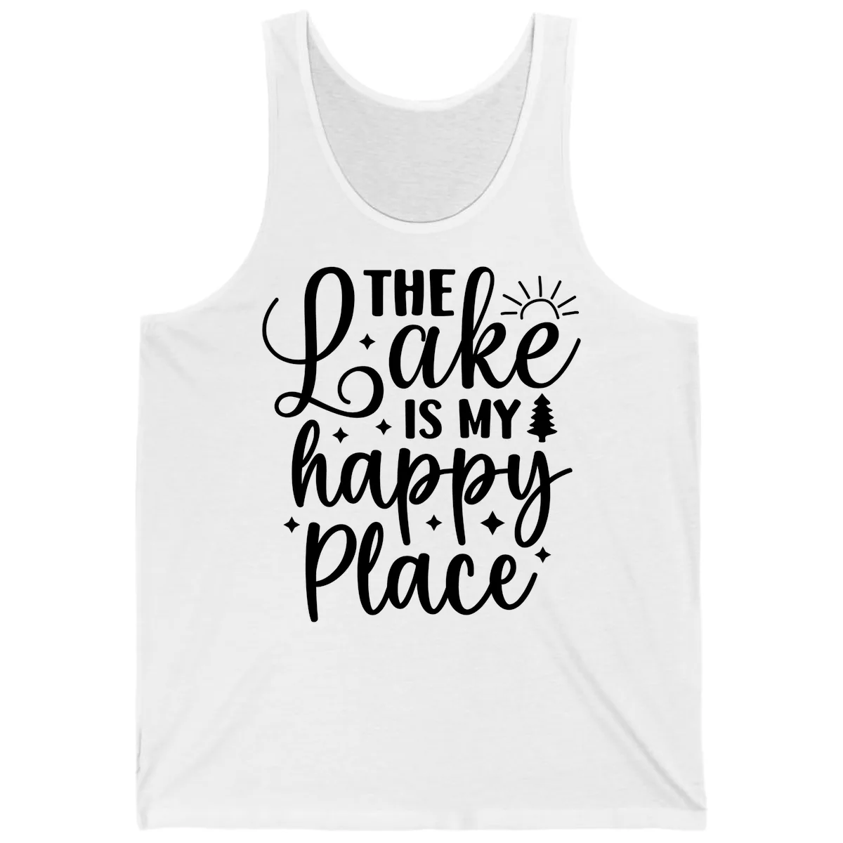 The Lake Is My Happy Place Tank in White