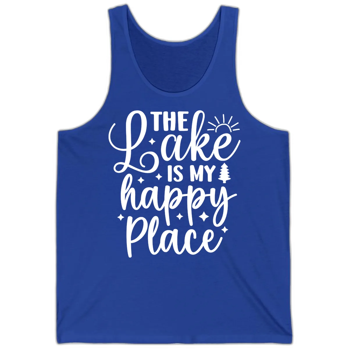 The Lake Is My Happy Place Tank in True Royal