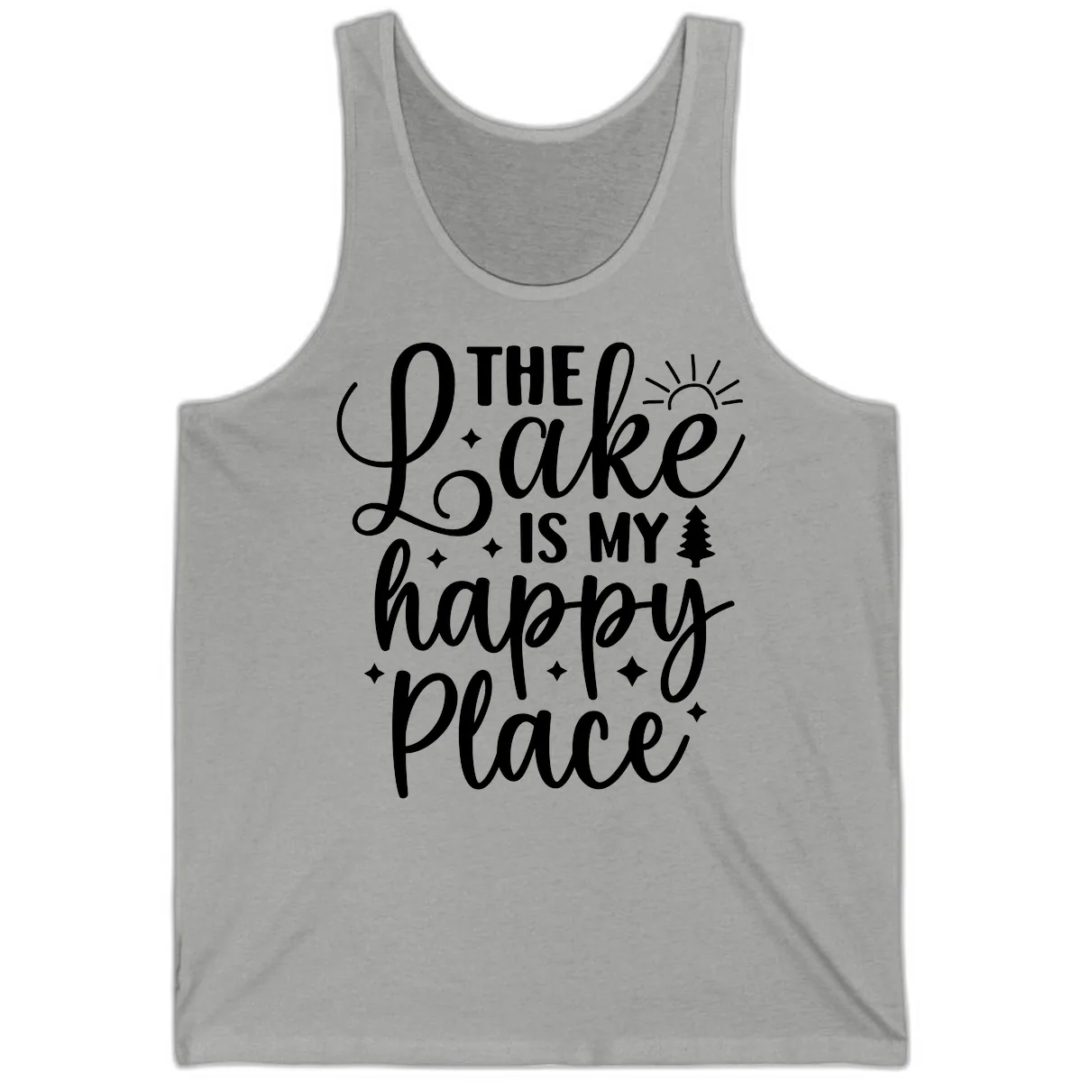 The Lake Is My Happy Place Tank in Athletic Heather