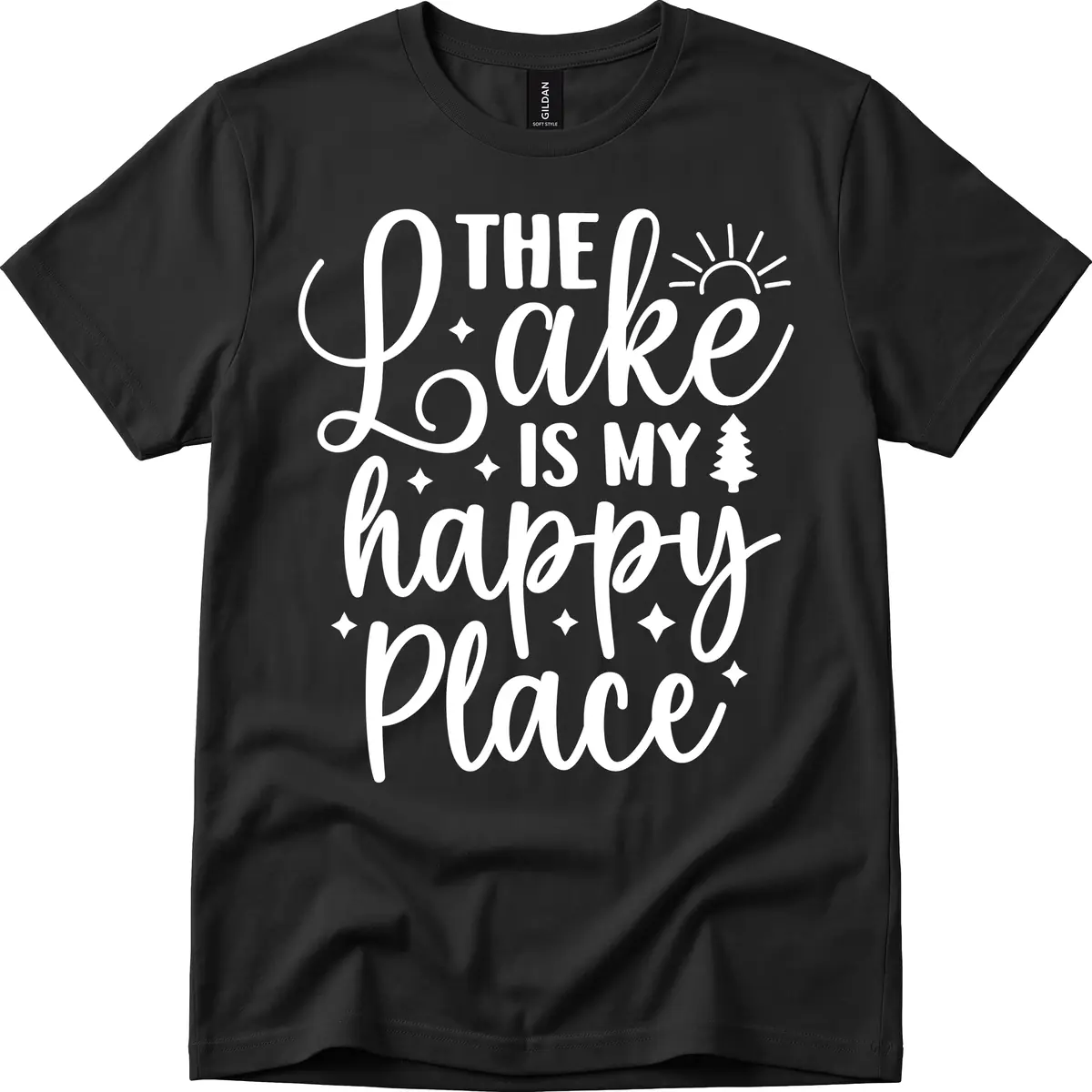 The Lake Is My Happy Place T-Shirt in Black