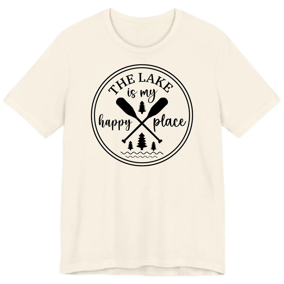 The Lake Is My Happy Place Design Premium T-Shirt in Natural