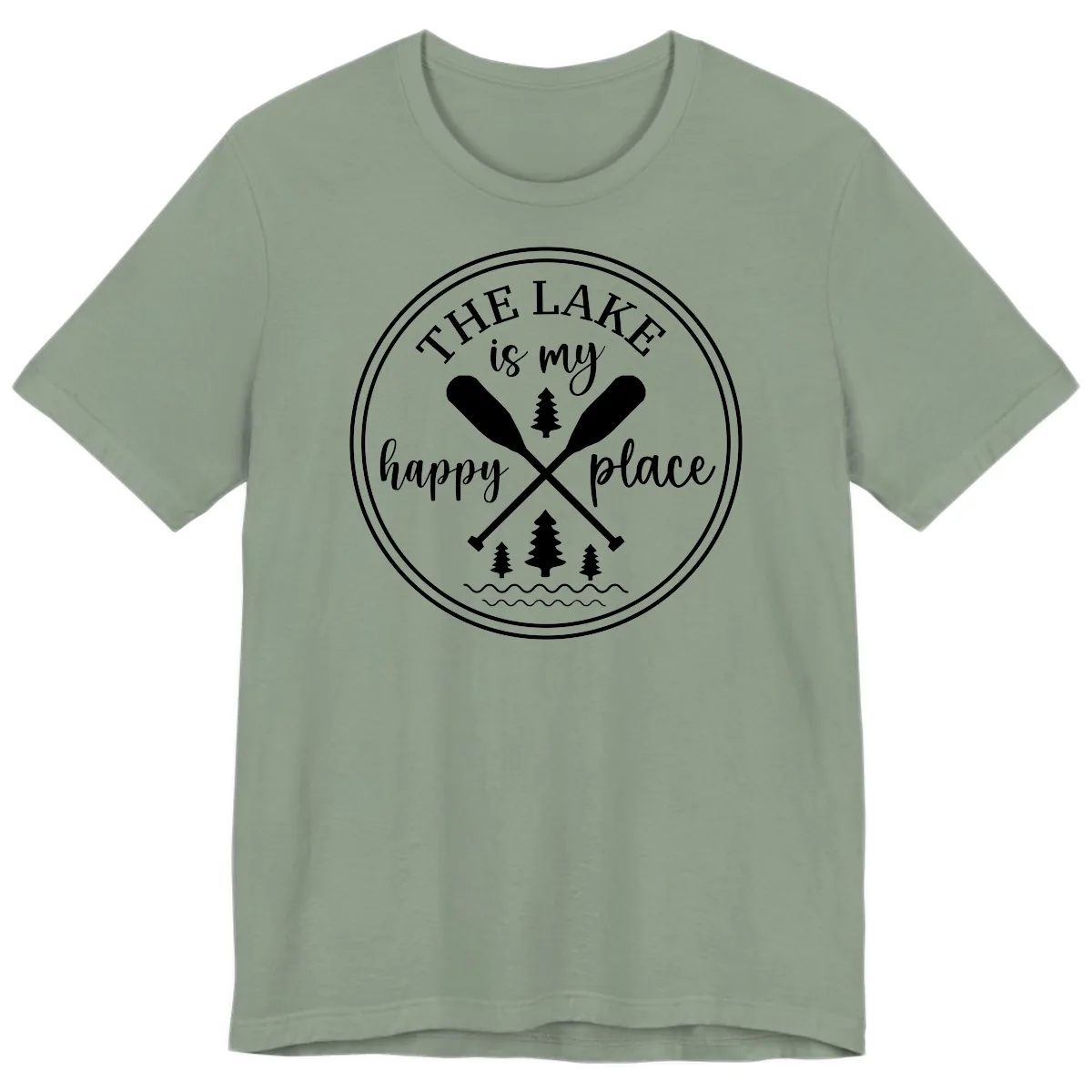 The Lake Is My Happy Place Design Premium T-Shirt in Sage
