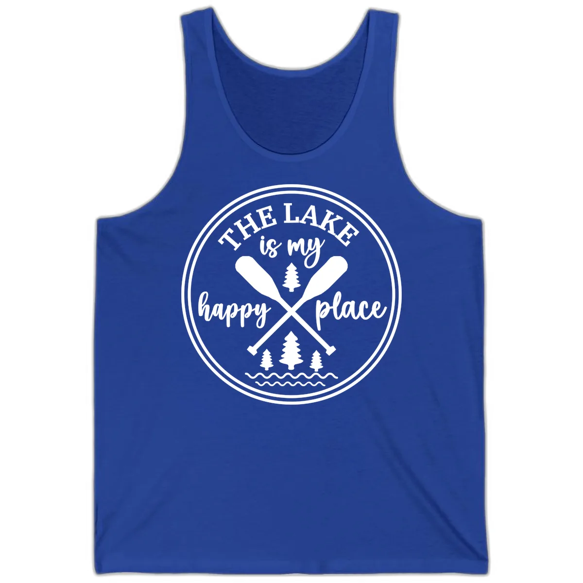 The Lake Is My Happy Place Design Tank in True Royal