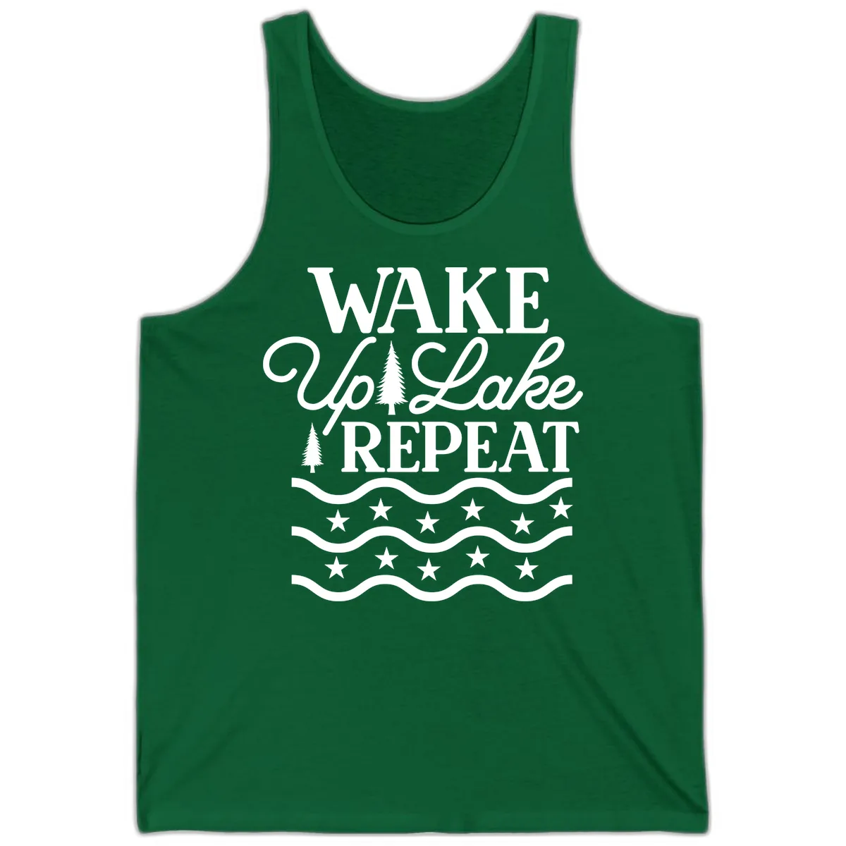 Wake Up Lake Repeat Lifestyle Design Tank in Kelly