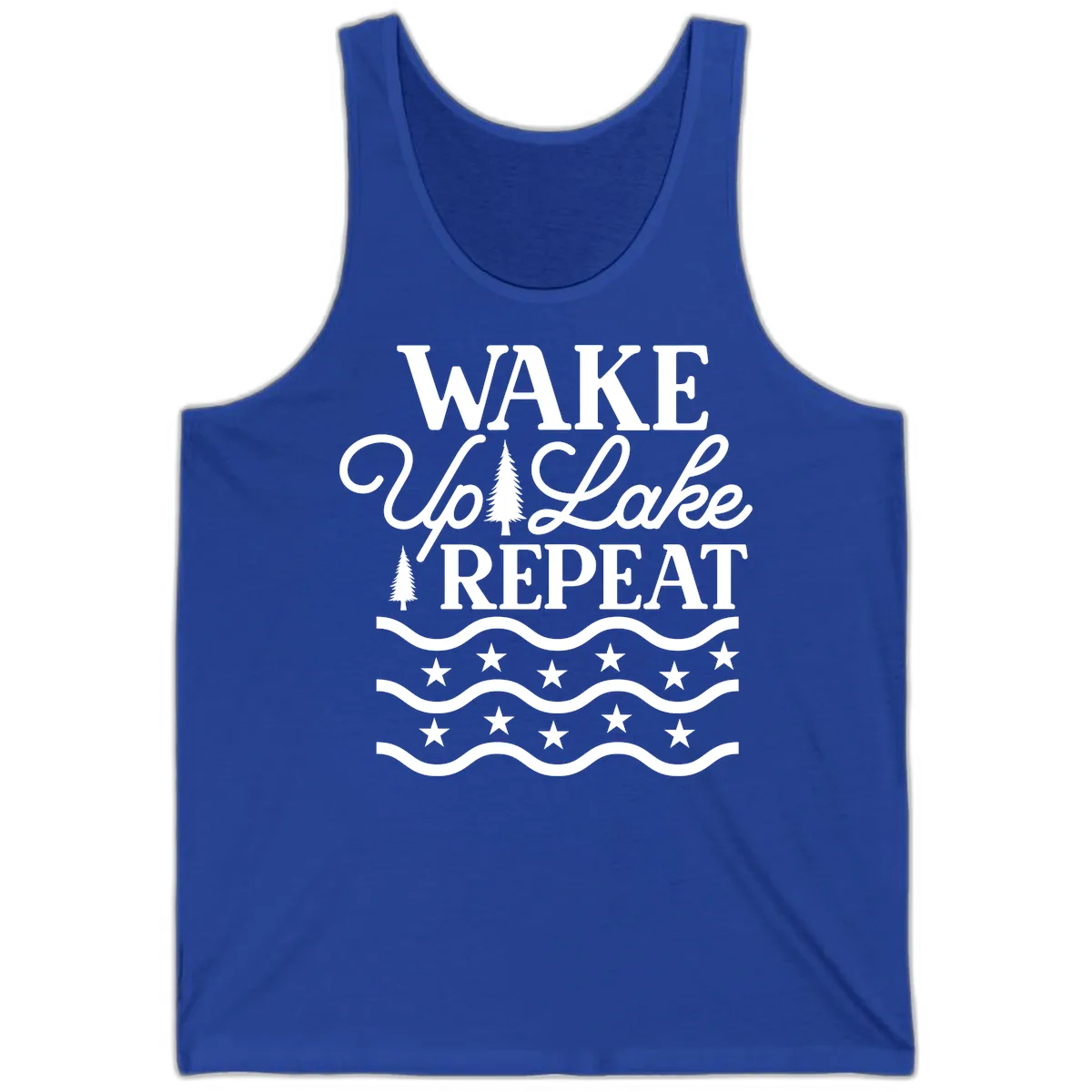 Wake Up Lake Repeat Lifestyle Design Tank in True Royal