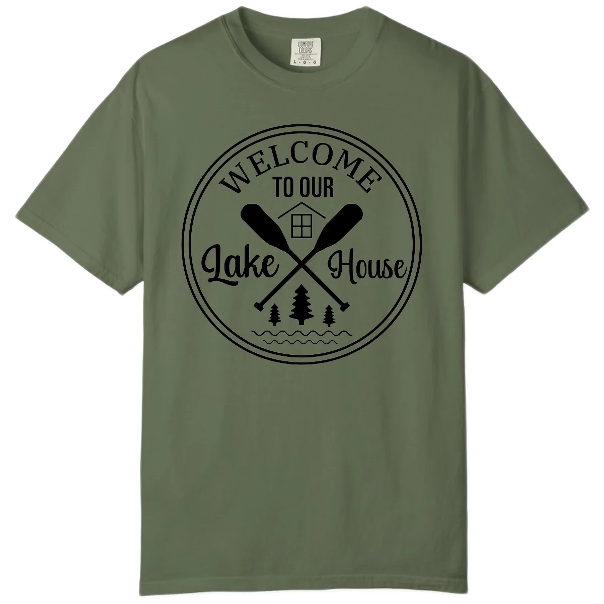 Welcome To Our Lake House Design Comfort Color in Sage
