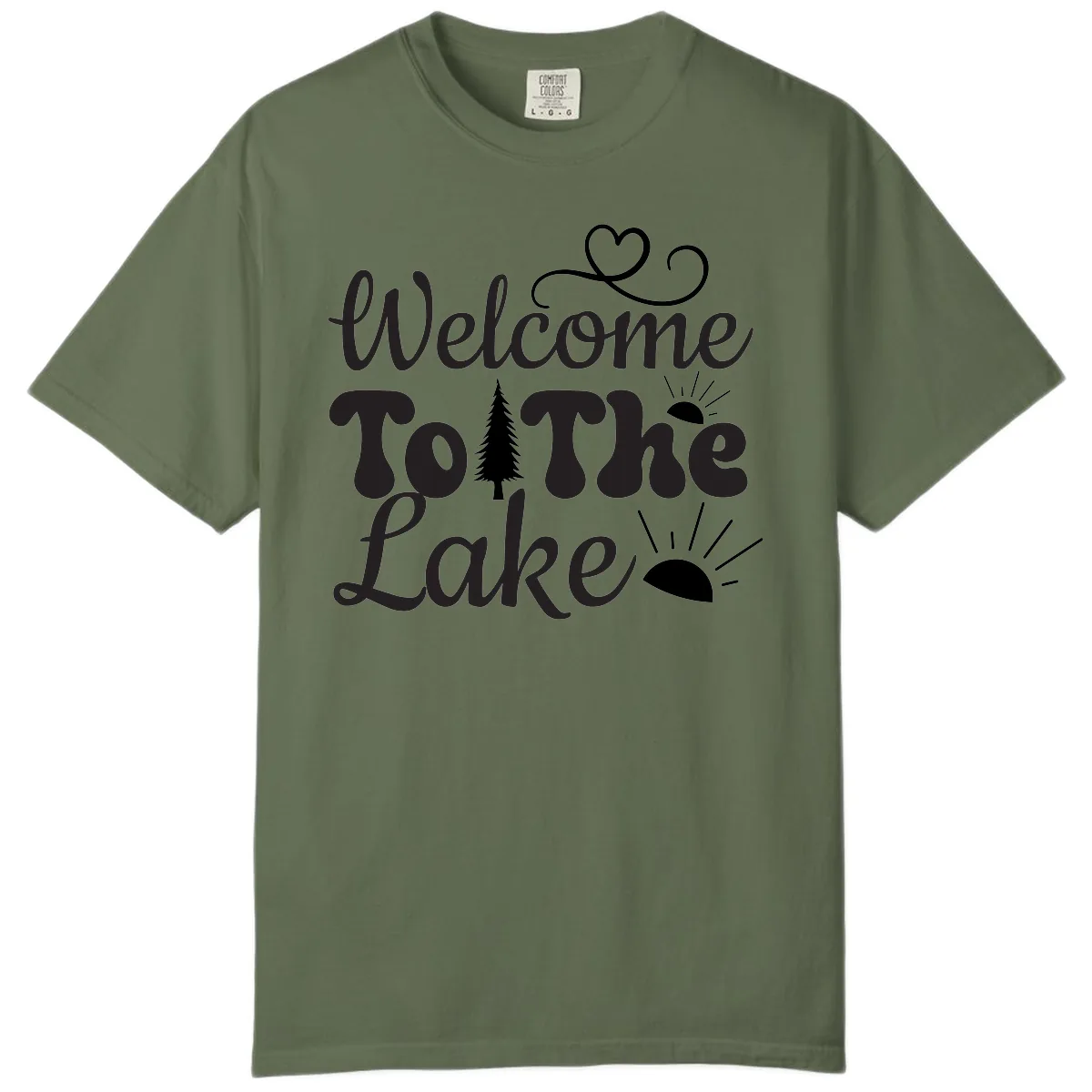 Welcome To The Lake Typography Design Comfort Color in Sage