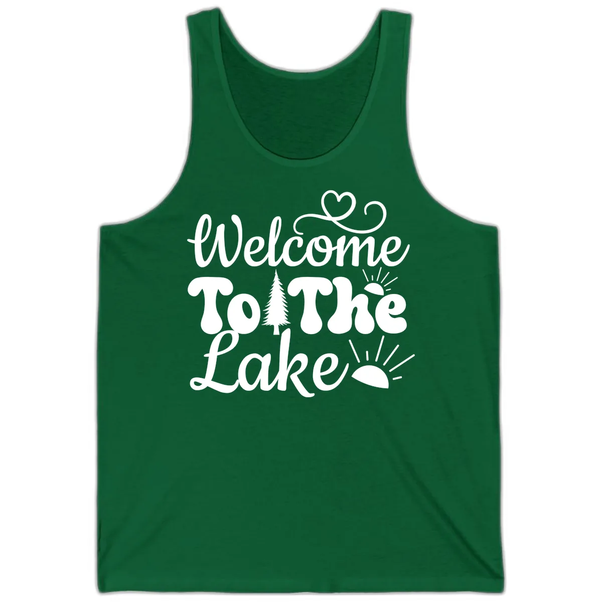 Welcome To The Lake Typography Design Tank in Kelly