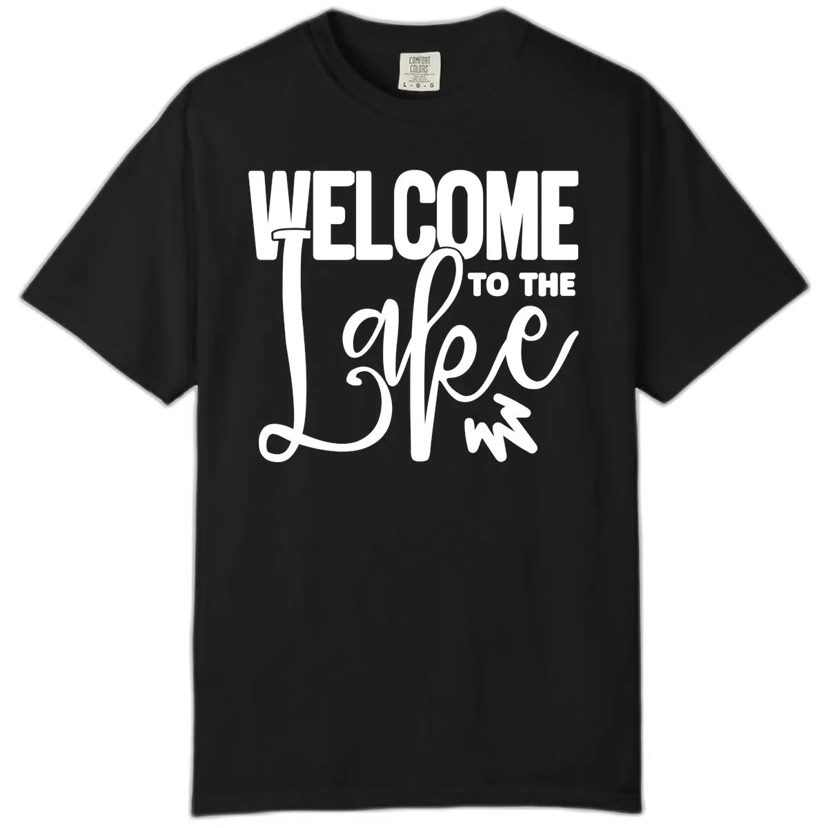 Welcome To The Lake Typography Design Comfort Color in Black