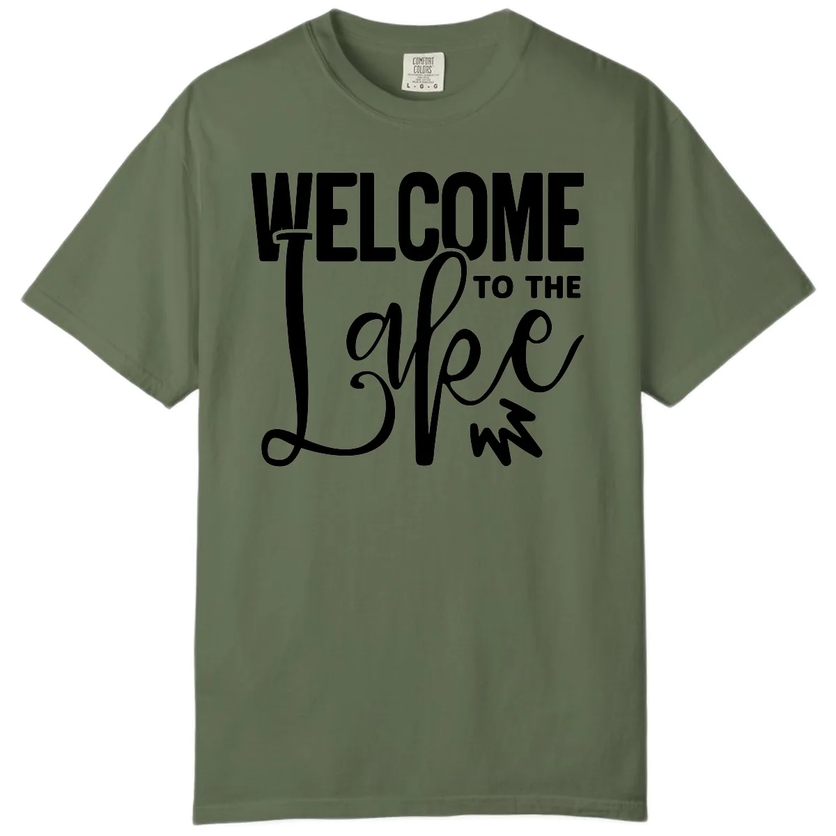 Welcome To The Lake Typography Design Comfort Color in Sage
