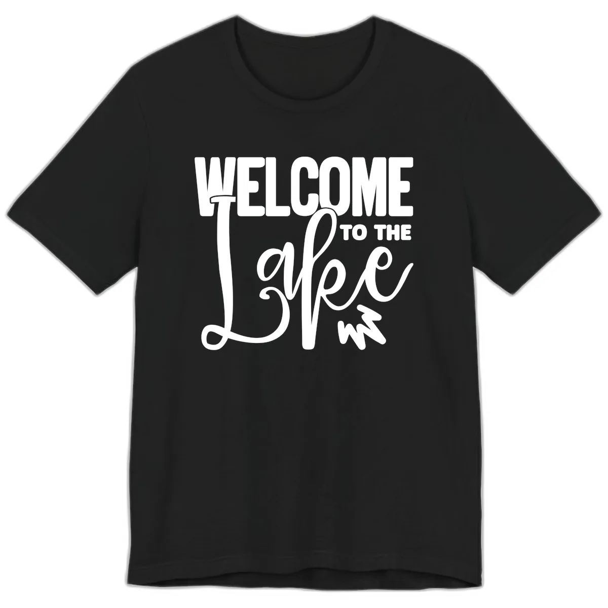 Welcome To The Lake Typography Design Premium T-Shirt in Black