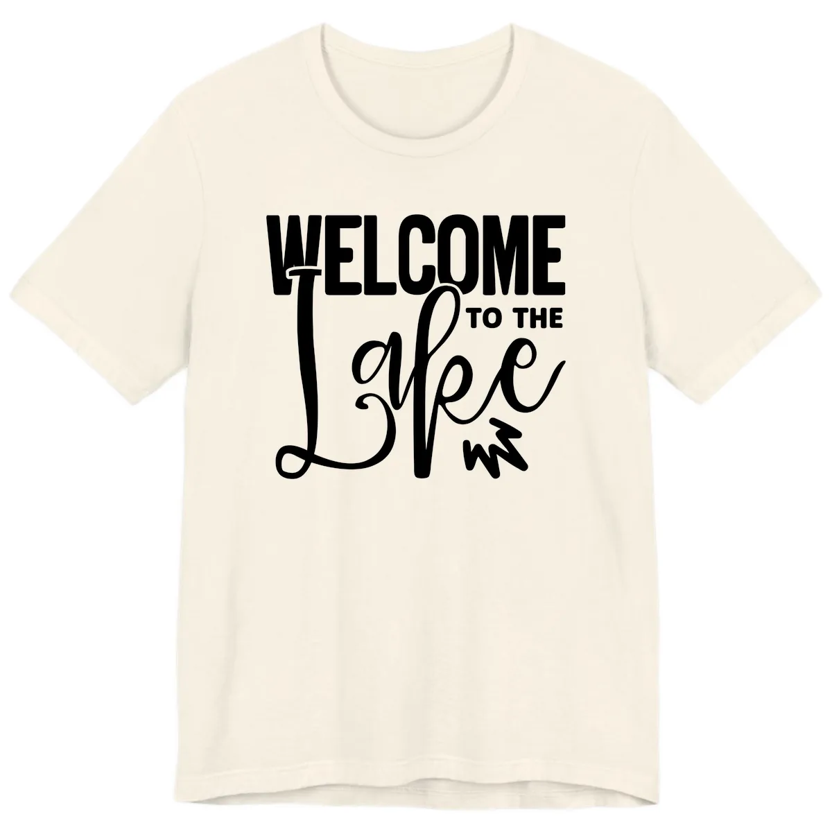 Welcome To The Lake Typography Design Premium T-Shirt in Natural
