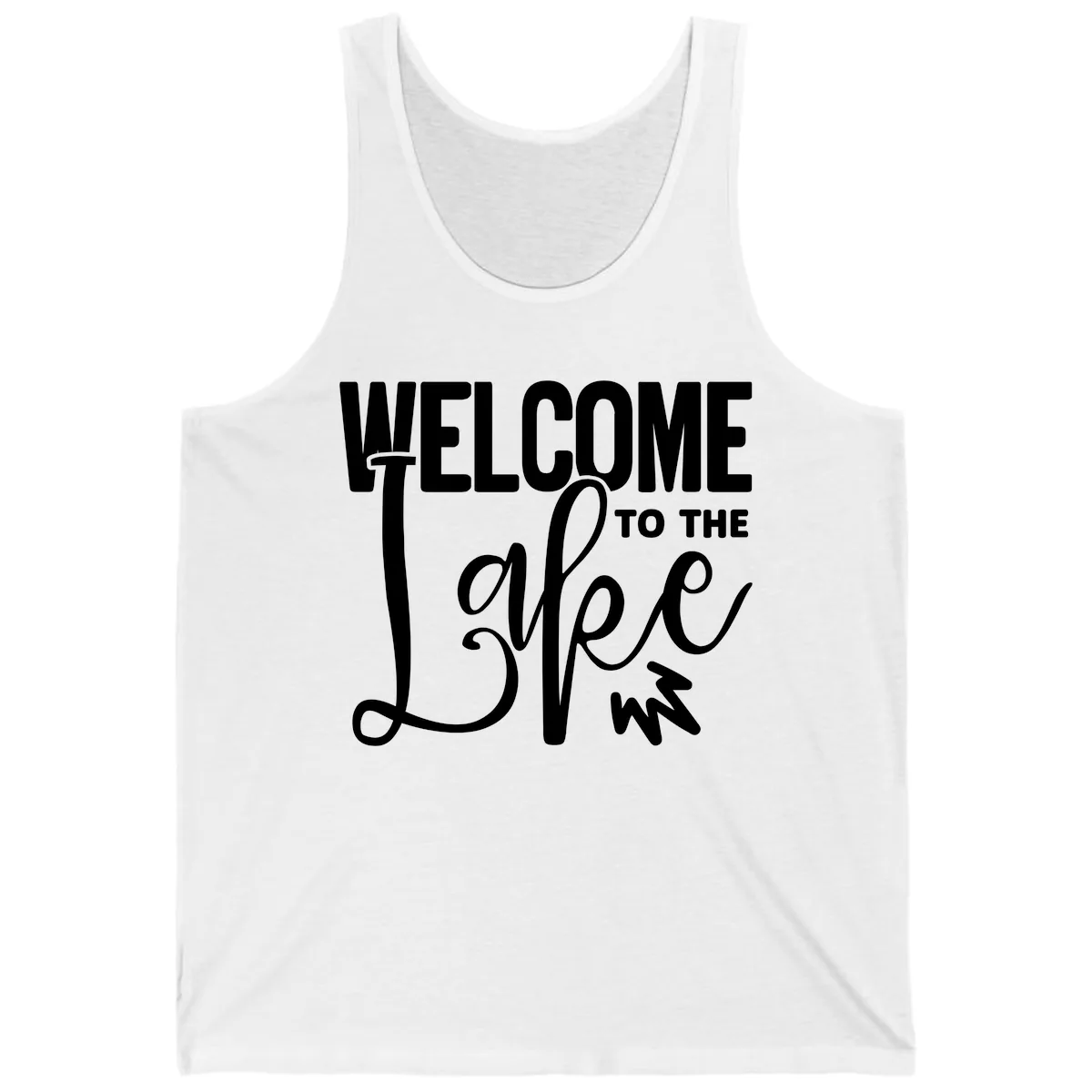 Welcome To The Lake Typography Design Tank in White
