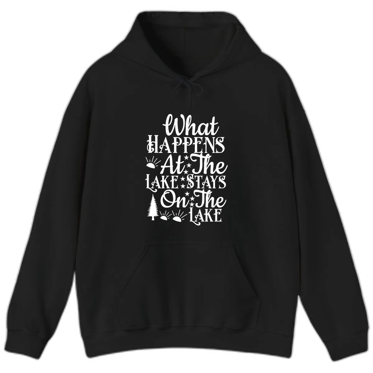 What Happens At The Lake Hoodie in Black