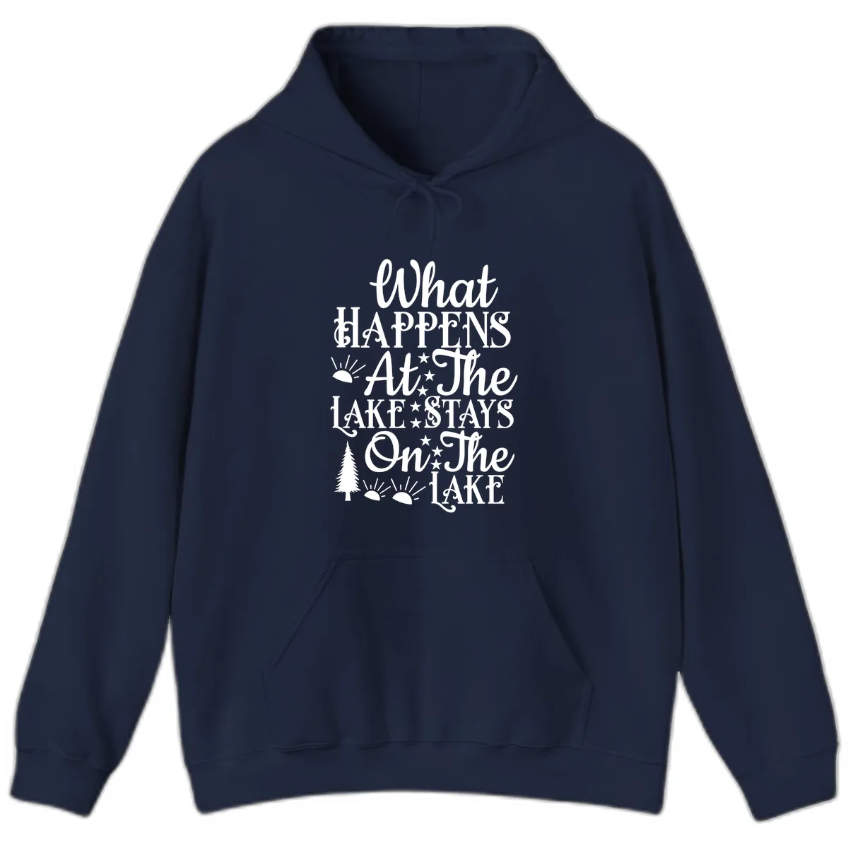 What Happens At The Lake Hoodie in Navy