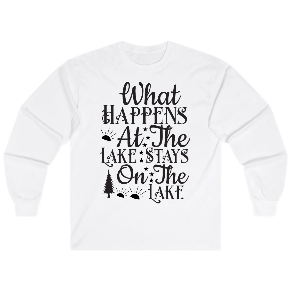 What Happens At The Lake Long Sleeve in White