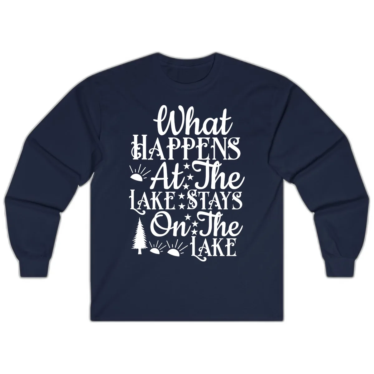 What Happens At The Lake Long Sleeve in Navy