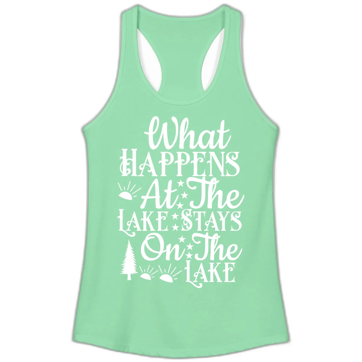 What Happens At The Lake Ladies Tank in Solid Mint