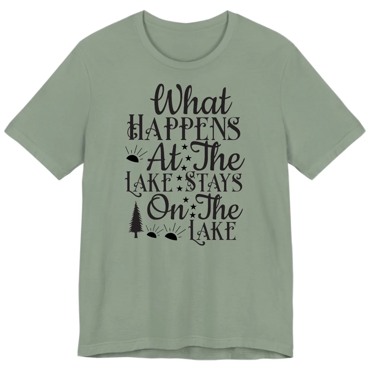 What Happens At The Lake Premium T-Shirt in Sage