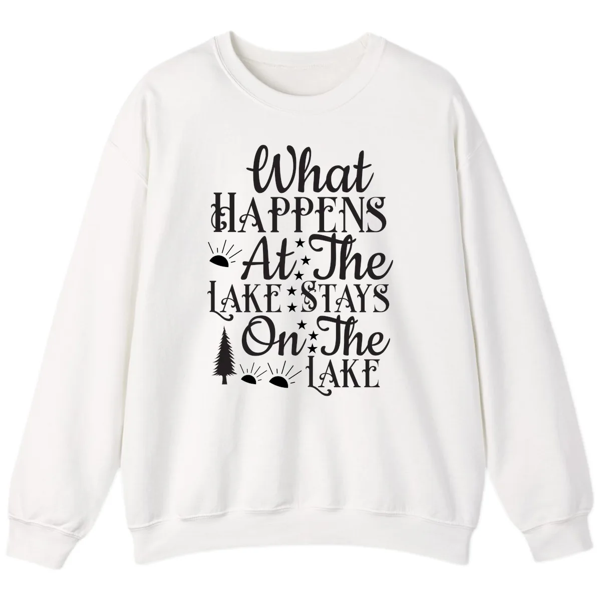 What Happens At The Lake Sweatshirt in White