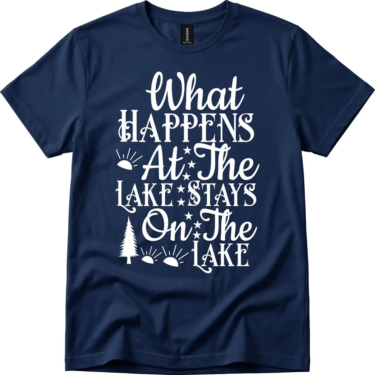 What Happens At The Lake T-Shirt in Navy