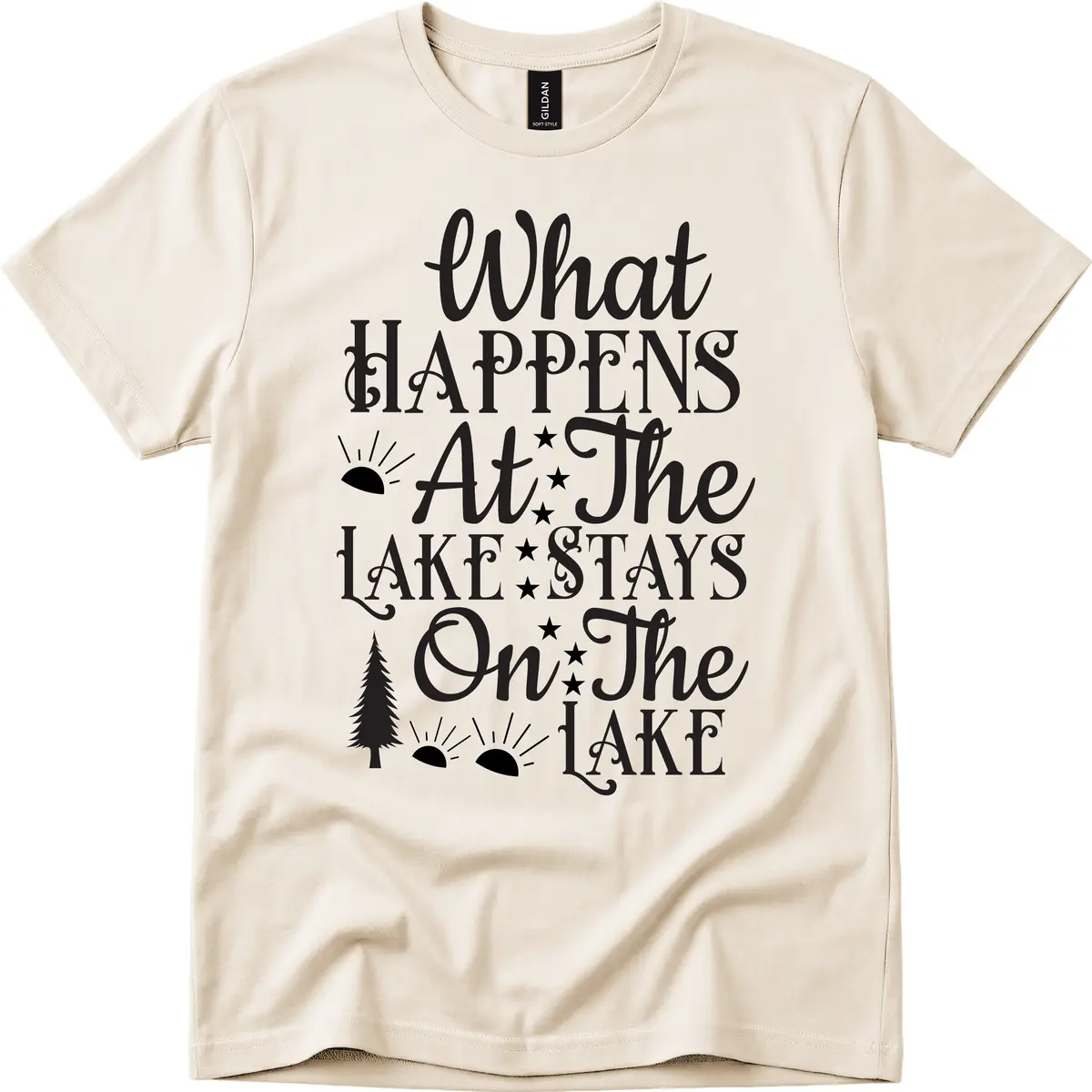 What Happens At The Lake T-Shirt in Natural