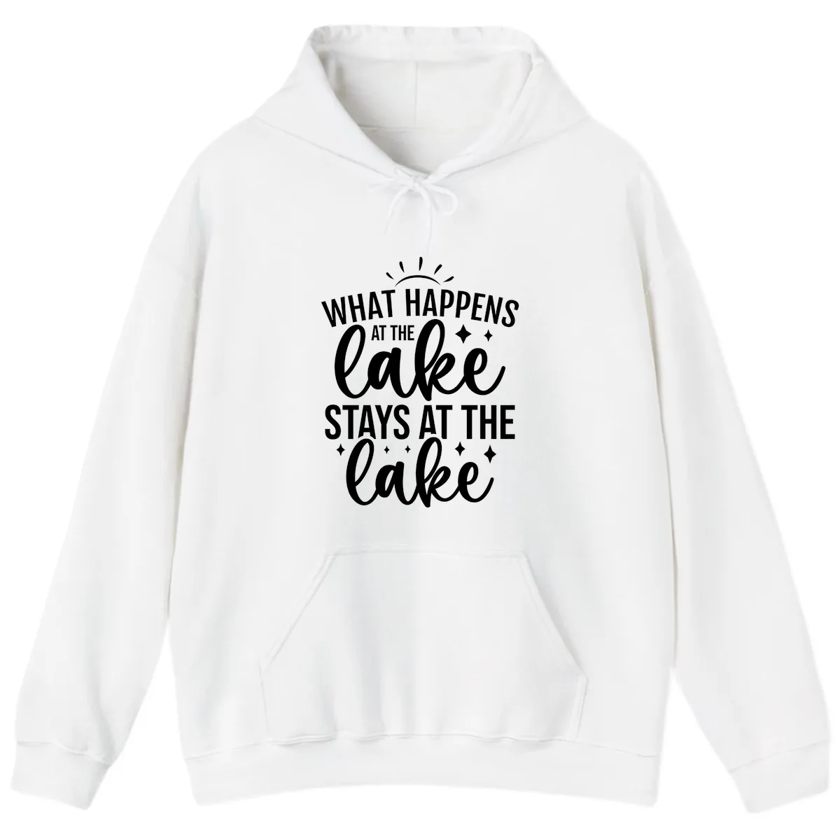What Happens At The Lake Stays At The Lake Hoodie in White