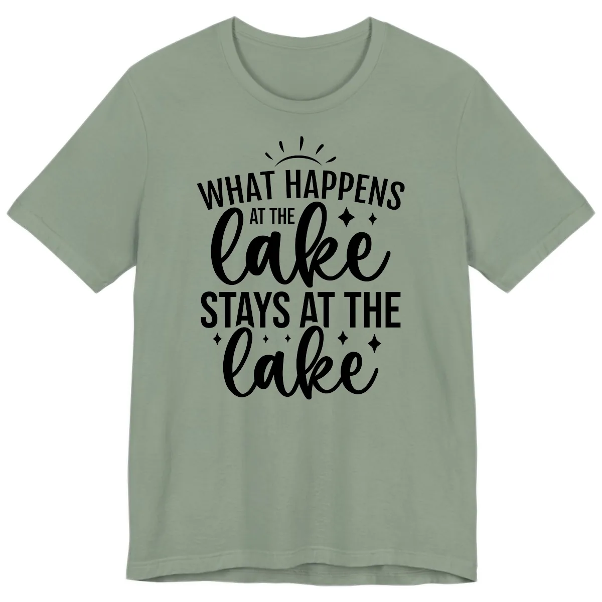 What Happens At The Lake Stays At The Lake Premium T-Shirt in Sage