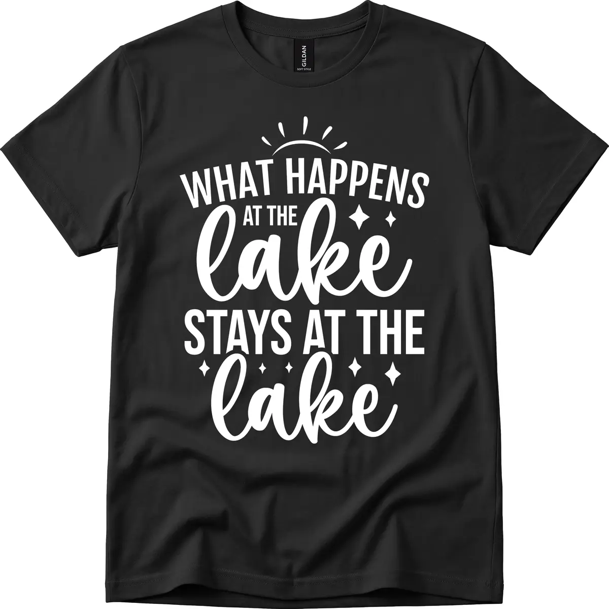 What Happens At The Lake Stays At The Lake T-Shirt in Black